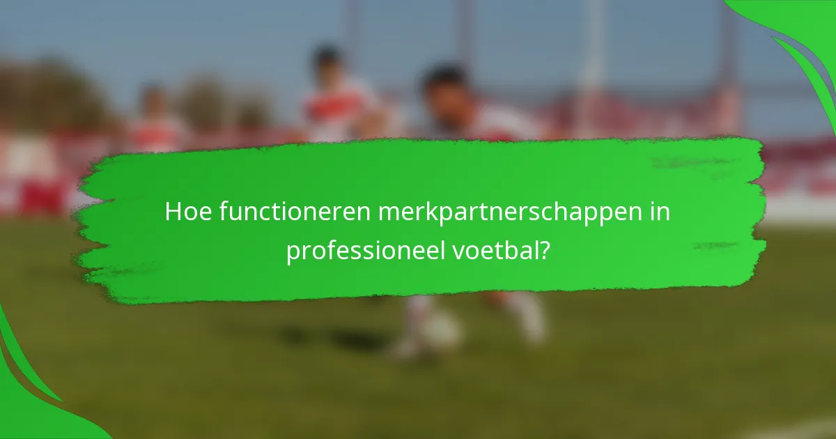 Hoe functioneren merkpartnerschappen in professioneel voetbal?