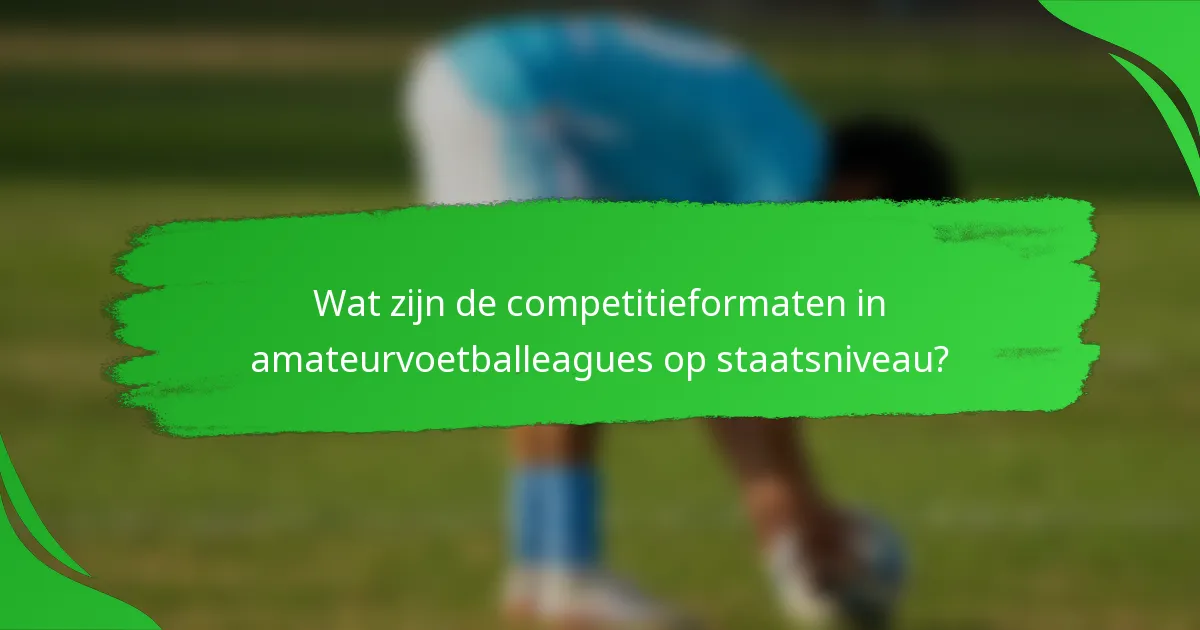 Wat zijn de competitieformaten in amateurvoetballeagues op staatsniveau?