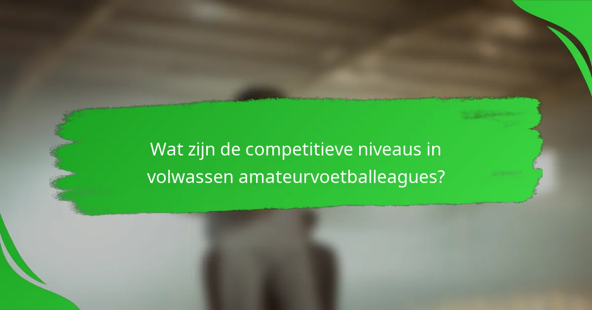 Wat zijn de competitieve niveaus in volwassen amateurvoetballeagues?