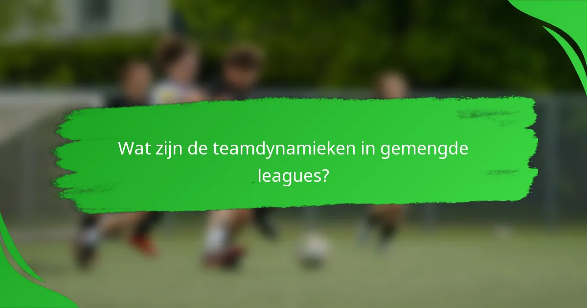 Wat zijn de teamdynamieken in gemengde leagues?