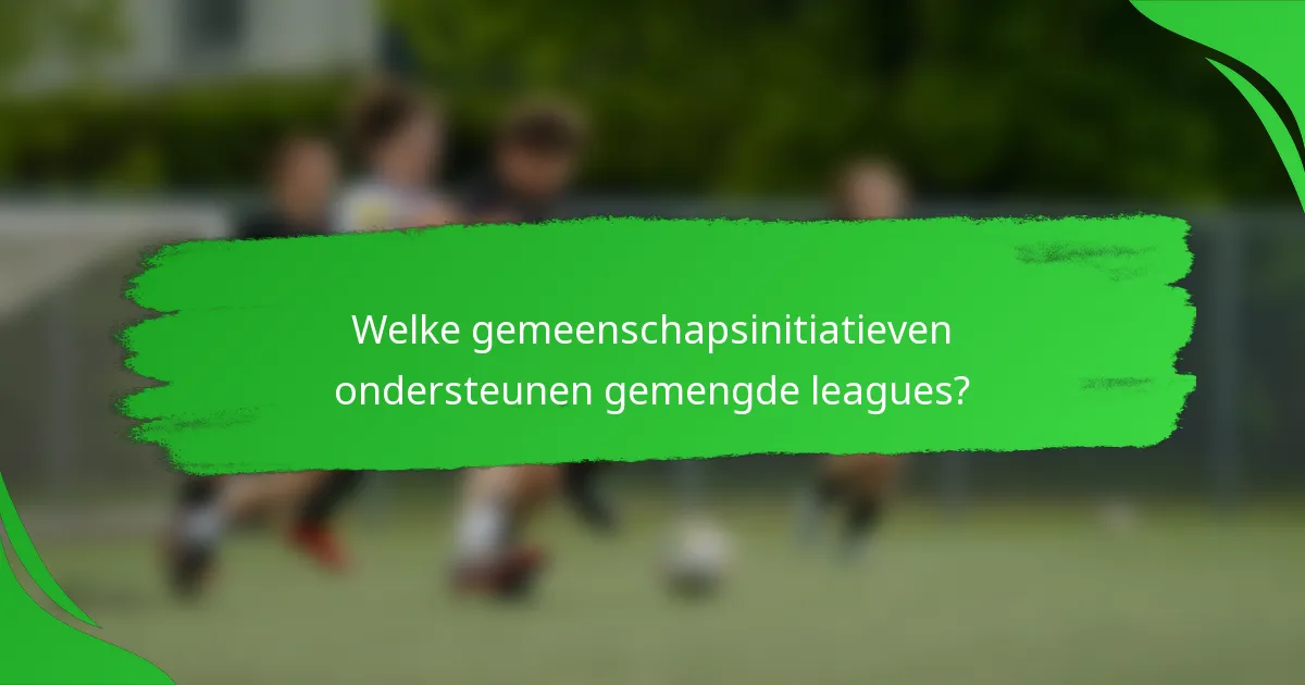 Welke gemeenschapsinitiatieven ondersteunen gemengde leagues?
